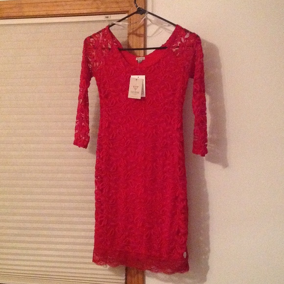 red guess dress